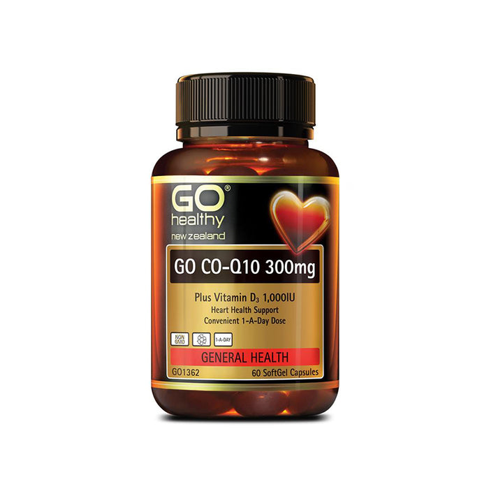 GO Healthy Co-Q10 300mg + Vitamin D3 1000IU 60 Capsules