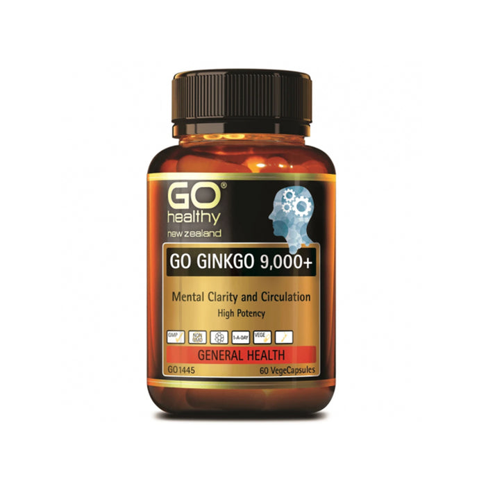 GO Healthy Ginkgo 9,000+ 60 VegeCapsules