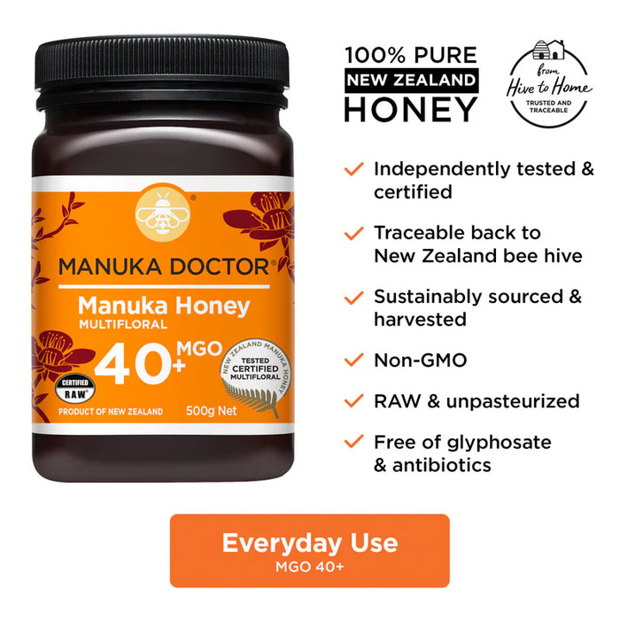 Manuka Doctor MGO 40+ Multifloral Manuka Honey 500g