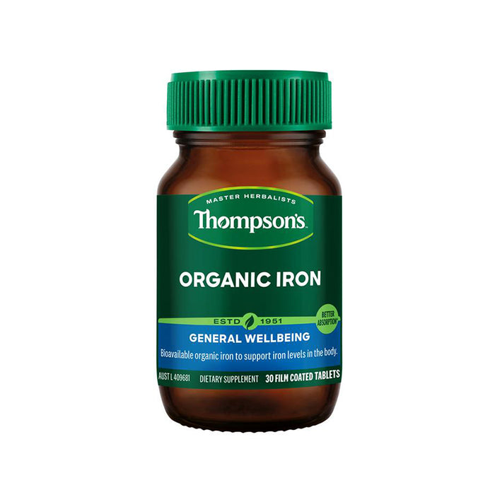 Thompson's Organic Iron 24mg 30 Tablets