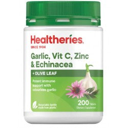Healtheries Garlic Vit C Zinc Echinacea with Olive Leaf c