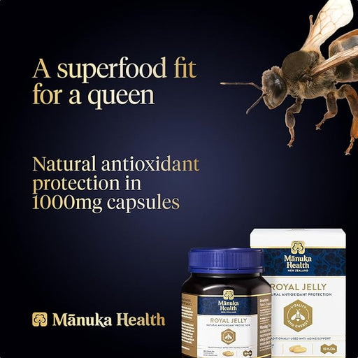 Manuka Health Royal Jelly Capsules 1000mg | 365 Capsules | Premium New Zealand Royal Jelly Supplement for Beauty & Vitality vitalityhub