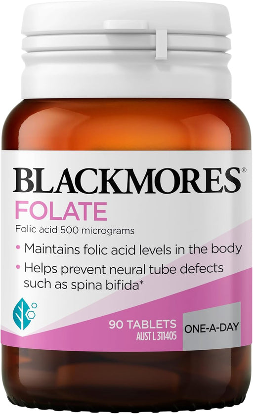 Blackmores Folate 500mcg 90 Tablets Folic Acid Vitality Hubs