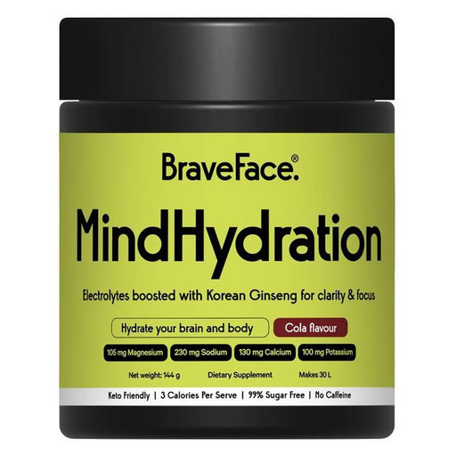 BraveFace Mind Hydration Cola Pwder 144g