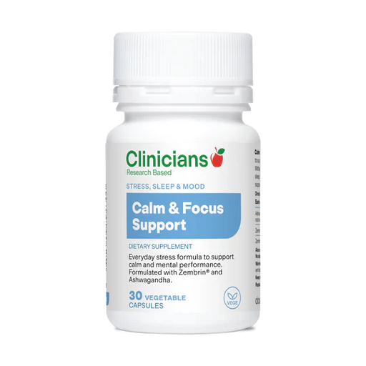 Clinicians Calm & Focus Support Capsules 30s