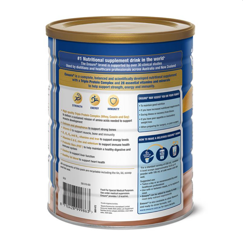 Ensure Powder Chocolate 850g Vitality Hub