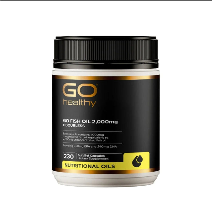 GO Healthy Fish Oil 2,000mg Odourless 230 Softgel Capsules Go Healthy